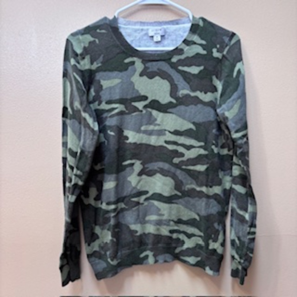 J. Crew Cotton Teddie Sweater Camouflage Size M